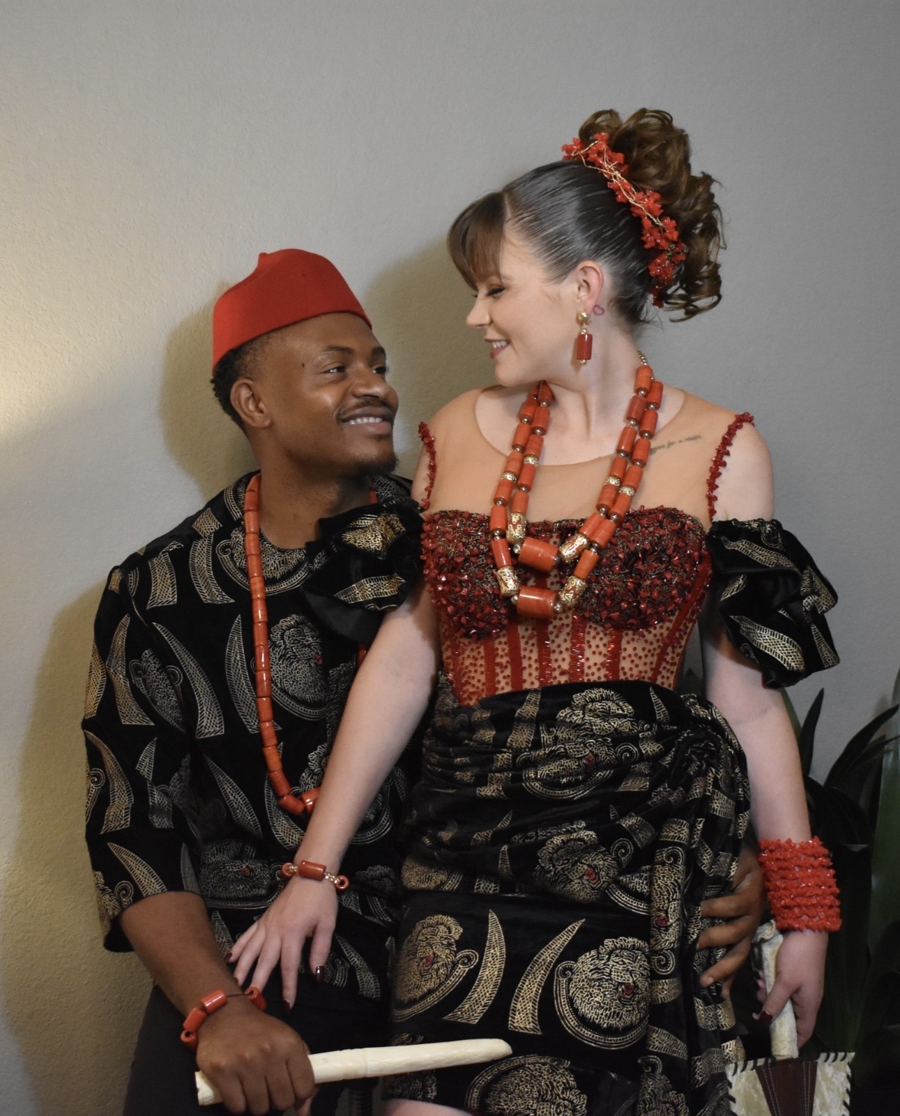 Tiffany and Ekene smiling together